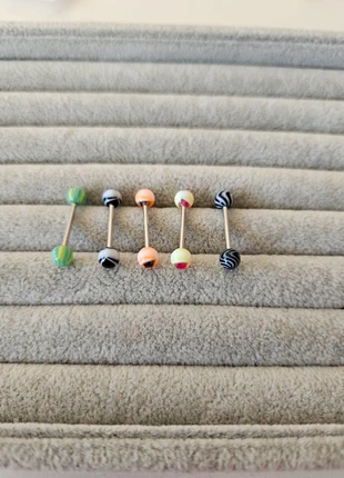 Lot de 5 piercings langue en acier chirurgical NEUFS multicolore , marque: piercings neufs, état: Très bon état, 3,00 €, 3,85 € Protection acheteurs incluse