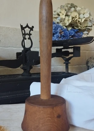 Pilon ancien en bois – ustensile cuisine vintage champêtre, merk: Inconnu, staat: Veelgebruikt, € 15,00, € 16,45 inclusief Kopersbescherming Pro