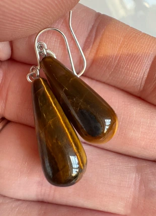 925 Sterling Silver Earrings with Cats Eye Stone Drop Pendants, brand: sterling silver, condition: Good, £6.00, £7.00 includes Buyer Protection