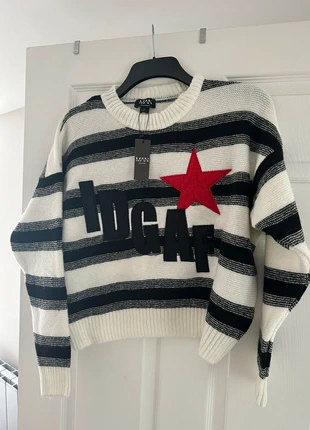 IDGAF star graphic boxy BoohooMAN jumper, brand: BoohooMAN, condition: New with tags, size: XS, £4.00, £4.90 includes Buyer Protection