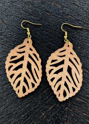 Boucles d’oreilles en bois – Attache crochet plaqué or – Style naturel et bohème, brand: Fait Main, condizioni: Ottime, €2.90, €3.75 include la Protezione acquisti