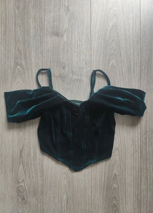 Velvet Off Shoulder Corset Top, merk: Shein, staat: Nieuw zonder prijskaartje, maat: M / 38 / 10, € 10,00, € 11,20 inclusief Kopersbescherming