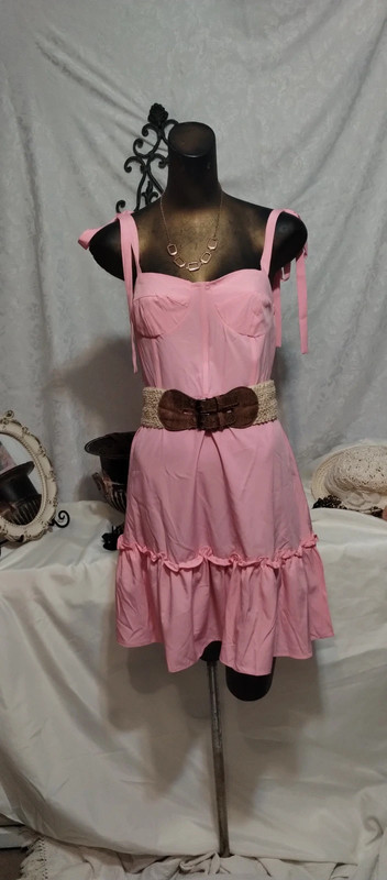 Pink halter dress 2