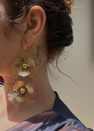 Tres Jolie boucles d’oreilles pendantes fleurs dorés, marque: Très jolie boucles d’oreilles pendantes fleurs dor, état: Très bon état, 7,00 €, 8,05 € Protection acheteurs incluse
