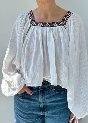 Boho embroidered blouse Ten Twelve| Size M Japanease Sleeve, merk: Ten Twelve, staat: Heel goed, maat: M / 38 / 10, € 55,00, € 58,45 inclusief Kopersbescherming