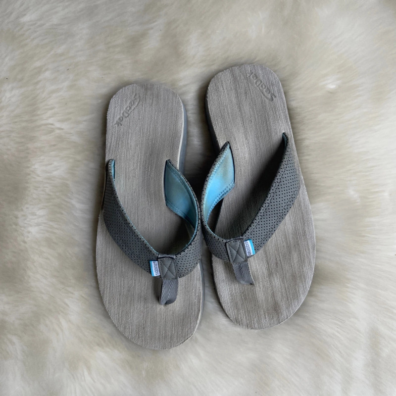 Blue & Grey Grunden Sea Deck Flip Flops 1