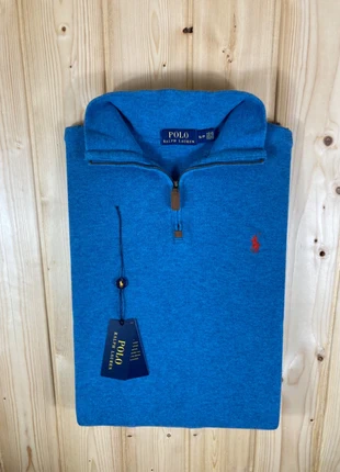 Pull Half Zip Ralph Lauren S Homme | Quart Zip Col Camionneur Bleu Turquoise Pony Orange | #RL59, brand: Ralph Lauren, condition: Very good, size: S, €69.00, €73.15 includes Buyer Protection Pro