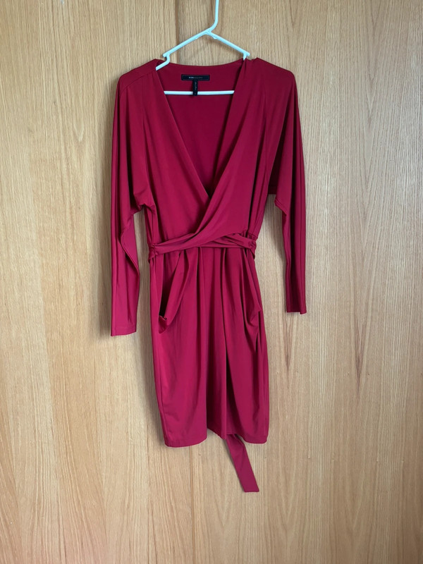 Red dress long sleeve with pockets 1