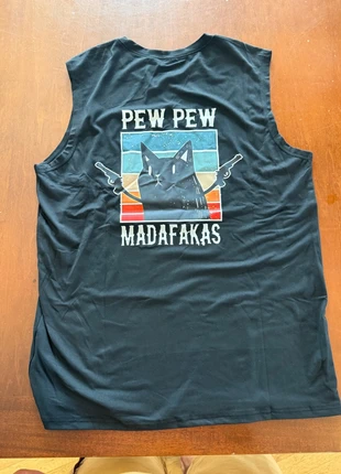 Canotta nera gatto “Pew Pew” M, marca: Luxury Style, estado: Novo sem etiquetas, tamanho: M, €14.90, €16.35 inclui Proteção do Comprador