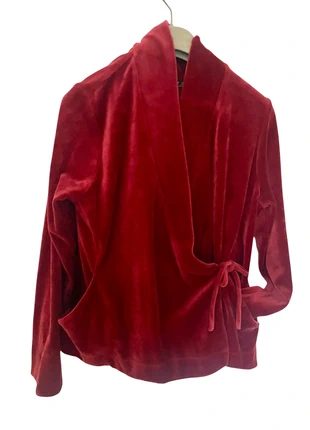 Burgundy Red Velour Gudrun Sjoden wrap top, brand: Gudrun Sjödén, condition: Very good, size: M / 10, £24.00, £25.90 includes Buyer Protection