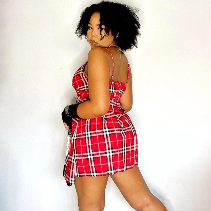 Y2K Red Plaid Tartan Mini Dress 3