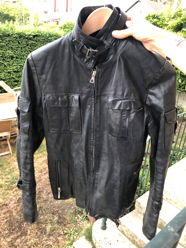 Veste cuir femme noire Giovanni taille M Vinted