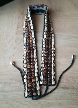 Vintage Bohemian Kauri Schelpen Riem – Handgemaakt – Hippie Knoopriem – 061Z, merk: Vintage Dressing, staat: Heel goed, maat: Aanpasbaar, € 12,95, € 14,30 inclusief Kopersbescherming
