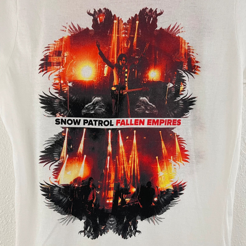 Snow Patrol Bay Island White 2012 Fallen Empires Tour Short Sleeve Graphic Tee 4