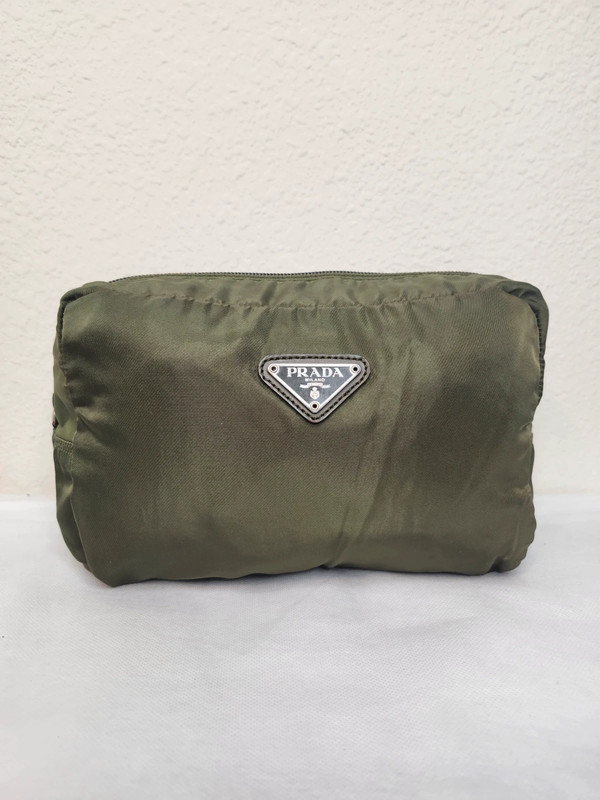 Prada
Nylon Vela Cosmetic Pouch Army 1