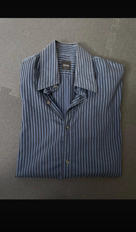 Camisa azul negra rayas Hugo boss 5