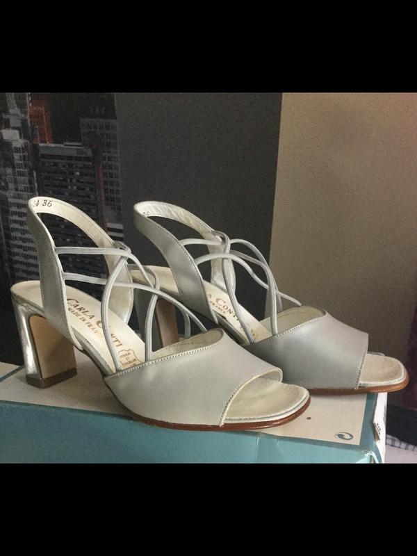 Sandales grises cuir neuves Carla Conti T36 #sandales #grise#brides#cuir 5
