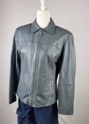 Veste en cuir véritable gris bleu vintage femme sirocco L doublure satin chic, marque: Vintage Dressing, état: Très bon état, taille: L / 40 / 12, 25,00 €, 26,95 € Protection acheteurs (Pro) incluse