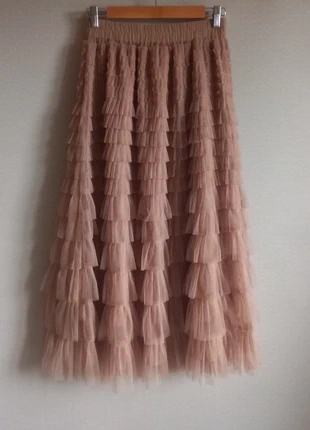 Jupe longue tulle camel, marque: Albanos, état: Neuf avec étiquette, taille: M / 38 / 10, 39,00 €, 41,65 € Protection acheteurs incluse