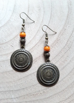 boucles d'oreilles bohème orange, marca: Fait Main, estado: Novo sem etiquetas, €14.00, €15.40 inclui Proteção do Comprador