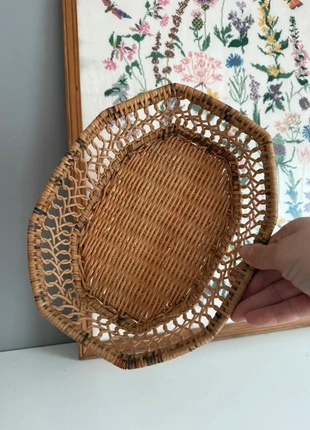 Vintage rotan mandje 25,5cm, merk: Vintage, staat: Heel goed, € 4,95, € 5,90 inclusief Kopersbescherming