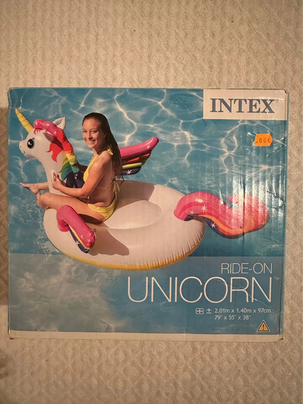 Unicorno multicolore cavalcabile Intex per bambini max 40 kg