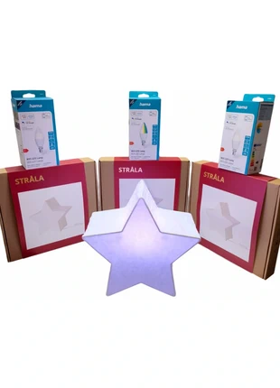🎁🎄Lot de 3 lampe en forme d'étoile avec 3 ampoules connectée 🎄🎁, marque: IKEA, état: Neuf avec étiquette, 25,00 €, 26,95 € Protection acheteurs incluse