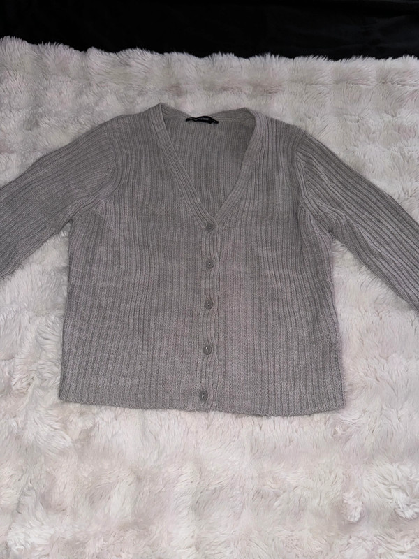 cardigan boutonné gris clair