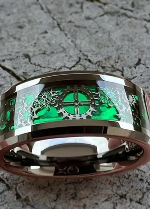 Bague homme (anneau, alliance), en acier inoxydable, staat: Nieuw met prijskaartje, maat: 67.2 mm / 21.4 mm Ø, € 9,00, € 10,15 inclusief Kopersbescherming Pro