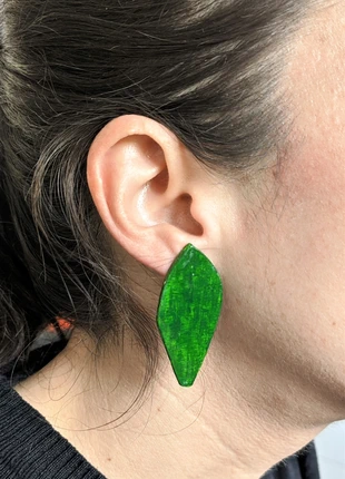 Boucles d'oreilles feuille verte, staat: Heel goed, € 32,00, € 34,30 inclusief Kopersbescherming