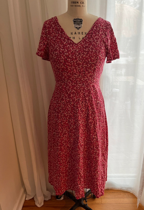 Old Navy cotton long floral dress elastic back women’s size Small 1