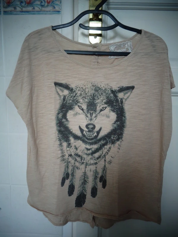 Tee-shirt loup coupe loose