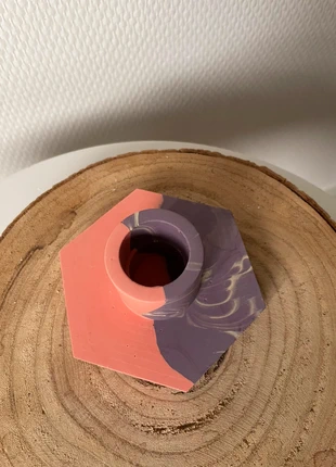 Hexagon kandelaar handgemaakt, merk: Handgemaakt, staat: Nieuw met prijskaartje, € 3,95, € 4,85 inclusief Kopersbescherming