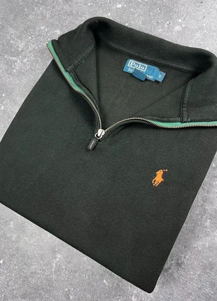 pull col camionneur half quart 1/4 zip Ralph Lauren vert foncé - S homme - coton FQZ 12, merk: Ralph Lauren, staat: Heel goed, maat: S, € 50,00, € 53,20 inclusief Kopersbescherming Pro