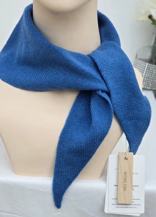 Blue 100% Wool Triangle Knitted Scarf, brand: Bowlow, condition: Very good, £18.99, £20.64 includes Buyer Protection