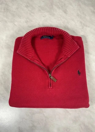 Polo Ralph Lauren pull rouge col camionneur coton zippé– Taille M homme  Code 265N, brand: Ralph Lauren, condition: Very good, size: M, €55.00, €58.45 includes Buyer Protection Pro