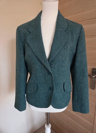 Veste blazer en laine bleue à motif chevron – Taille 36, marque: Printemps, état: Très bon état, taille: S / 36 / 8, 39,00 €, 41,65 € Protection acheteurs incluse