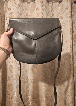 Stunning Grey Leather Crescent Saddle Bag with Envelope Flap, brand: Timeless, condition: Very good, €21.50, €23.28 includes Buyer Protection