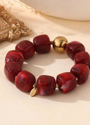 Bracelet perles rouges, marque: justnathalie, état: Neuf avec étiquette, 13,90 €, 15,30 € Protection acheteurs incluse
