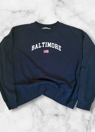Navy Blue Baltimore Sweatshirt – Size S, Casual Unisex Crewneck, brand: Primark, condizioni: Ottime, taglia: S / IT 40 / EU 36, €3.95, €4.85 include la Protezione acquisti