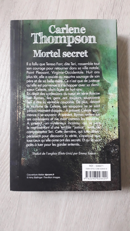 Livre Mortal secret de Carlene Thompson 3