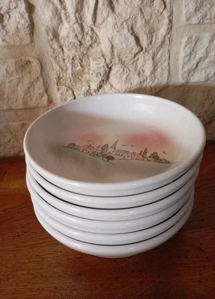 Assiettes creuses vintage Faïencerie de Pornic Village, marque: MBFA PORNIC, état: Très bon état, 50,00 €, 53,20 € Protection acheteurs incluse