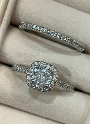 Lot de 2 bagues Argent 925 taille 54, marque: Argent, état: Neuf sans étiquette, taille: 17,3 mm, 7,00 €, 8,05 € Protection acheteurs incluse