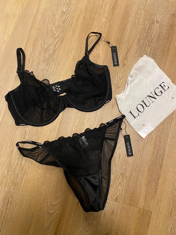 Lounge Underwear Set schwarz mit Spitze NEU mit Etikett