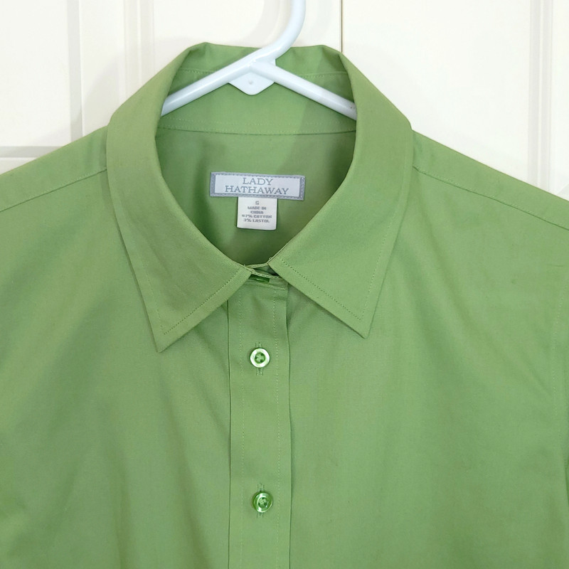 Lady Hathaway Light Green Button Work Dress Shirt Size Women's Small 2