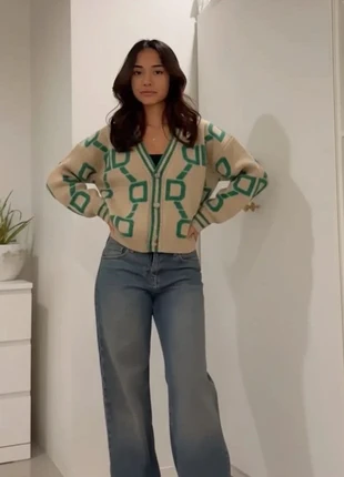 Cardigan beige à motifs verts taille M, brand: suly, condition: Very good, size: M / 38 / 10, €62.90, €66.75 includes Buyer Protection