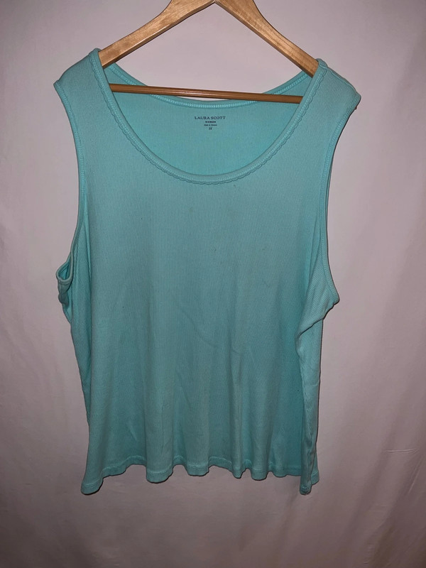 Laura Scott women turquoise tank top size 3x 1