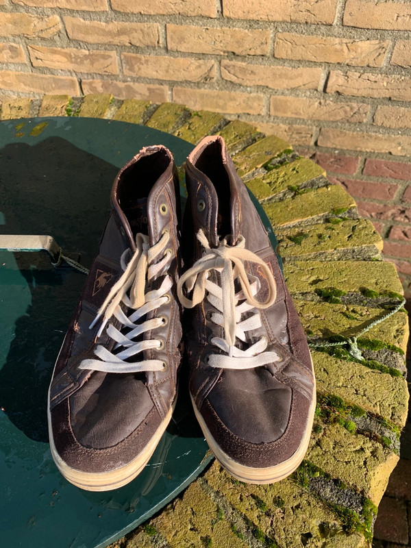 Originele hoge bruin leren sneakers schoenen Le Coq Sportif 46 Vinted