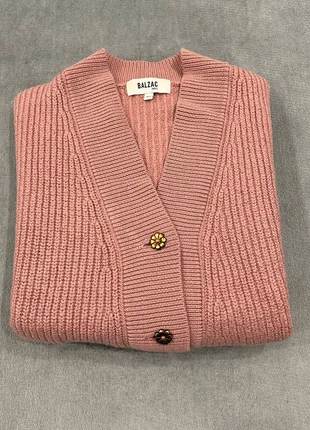 Gilet / Cardigan Balzac Paris Enora Laine Mérinos Alpaga Boutons Fleurs | Vieux Rose | Taille XS, brand: Balzac Paris, condition: Very good, size: XS / 34 / 6, €75.00, €79.45 includes Buyer Protection