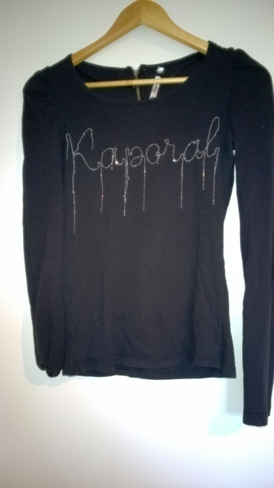 T-shirt à manches longues noir avec inscription en chaîne Kaporal 2